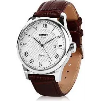 cofuo Mens Leather Band Quartz Watch 